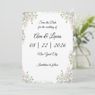 Minimalist Modern Wedding Save the Date Card