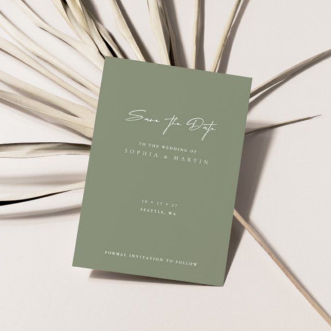 Minimalist Modern Wedding Save the Date Card  (Minimalist Modern Wedding Save the Date Card)