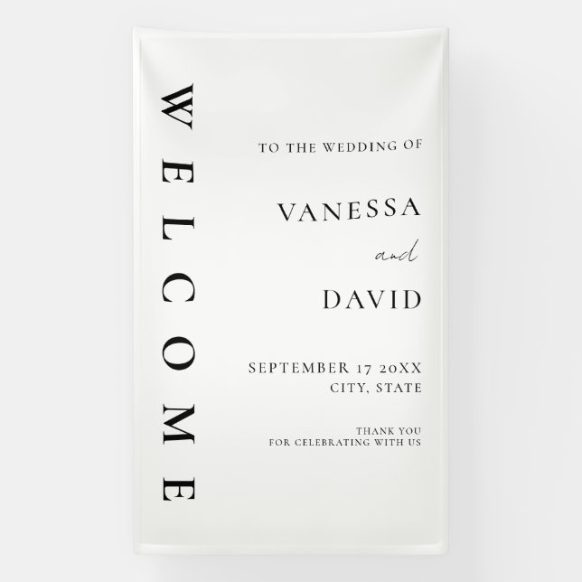 Minimalist Modern Wedding Welcome Banner (Vertical)