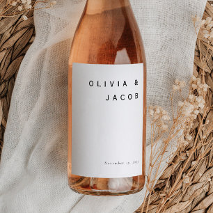 Minimalist Modern Wedding Wine Label