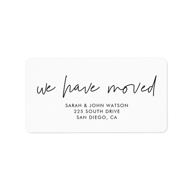 Minimalist modern We've moved return address Label (Front)