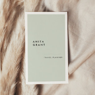 Minimalist modern White and alabaster vertical Business Card