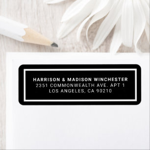 Minimalist modern white black bold frame address