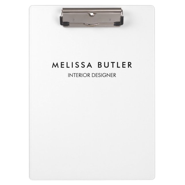 Minimalist Modern White Clipboard (Front)