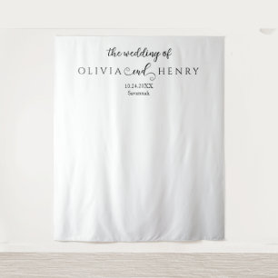 Minimalist Modern White Wedding Photo Backdrop Tapestry