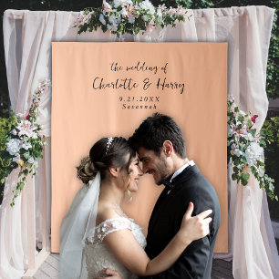 Minimalist Modern White Wedding Photo Backdrop Tapestry