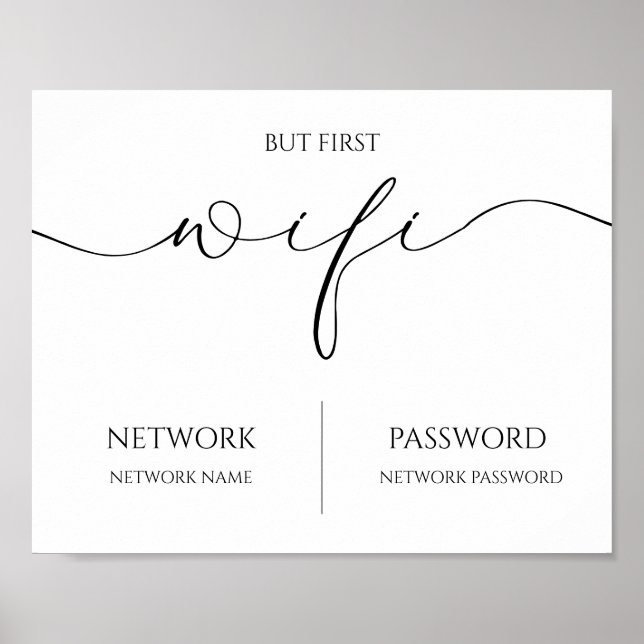 Minimalist Modern WiFi Password Wedding Sign (Front)