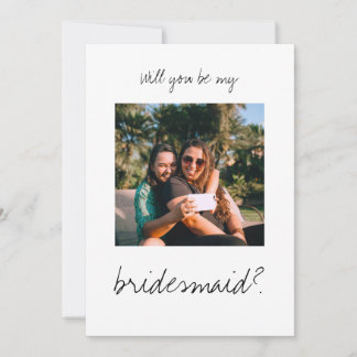 Minimalist modern Will you be my bridesmaid photo