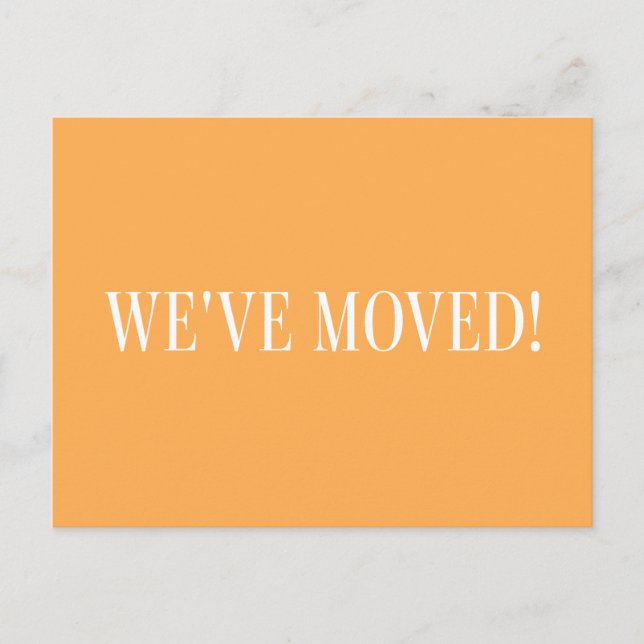 Minimalist Modern Yellow Moving Announcement  Postcard (Front)
