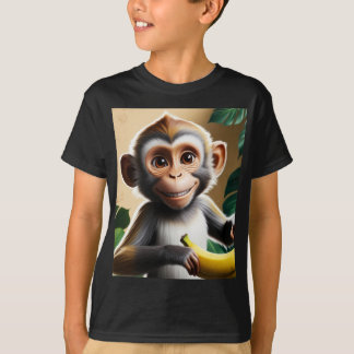 "Minimalist Monkey Silhouette Block Colour T-Shirt