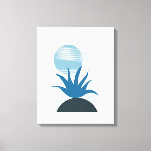Minimalist Monochromatic Blue Shades Canvas Art
