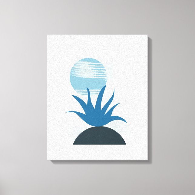 Minimalist Monochromatic Blue Shades Canvas Art (Front)