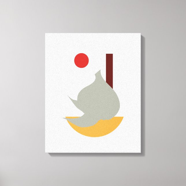 Minimalist Monochromatic Garlic/Food Canvas Art (Front)