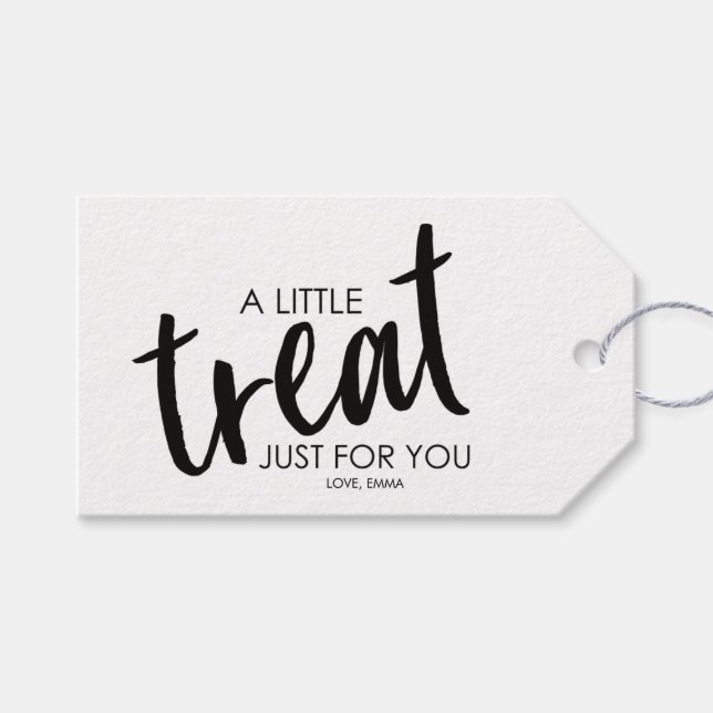 Minimalist Monochrome Favour Gift Tag (Front (Horizontal))