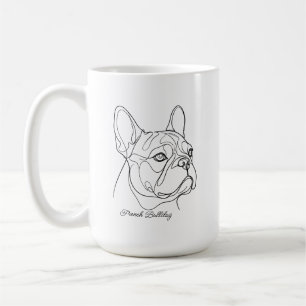 Minimalist Monochrome French Bulldog Line Art Coffee Mug