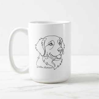 Minimalist Monochrome Golden Retriever Line Art Coffee Mug