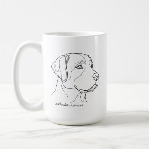 Minimalist Monochrome Labrador Retriever Line Art  Coffee Mug