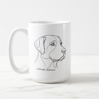Minimalist Monochrome Labrador Retriever Line Art Coffee Mug