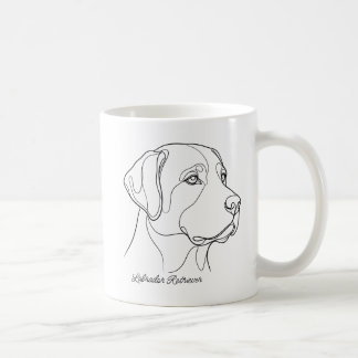 Minimalist Monochrome Labrador Retriever Line Art Coffee Mug
