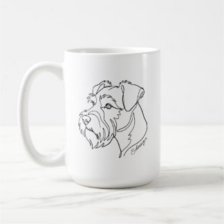 Minimalist Monochrome Schnauzer Line Art Coffee Mug