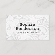 Minimalist Monochrome Vintage Lace Author and Poet