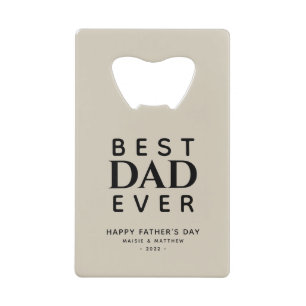 Minimalist Monogram Best Dad Ever Bottle Opener Credit Card Bottle Opener