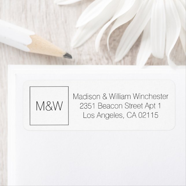Minimalist monogram black and white square simple (Insitu)