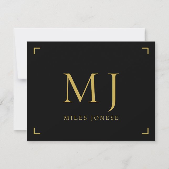 Minimalist Monogram Black Card (Front)