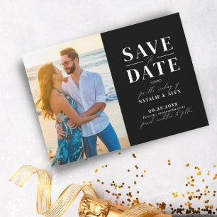 Minimalist Monogram Black Website QR Code Picture Save The Date