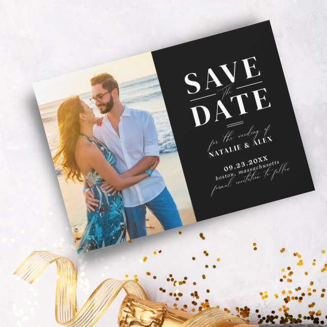 Minimalist Monogram Black Website QR Code Picture Save The Date (Creator Uploaded)