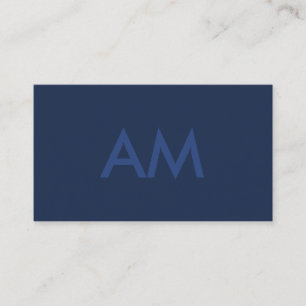 Minimalist Monogram Blue Business Card