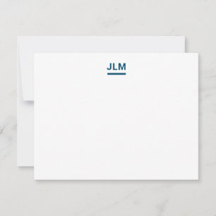 Minimalist Monogram Bold Navy Blue Typography Card