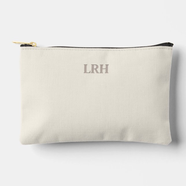 Minimalist Monogram Bridesmaid Makeup Pouch (Front)