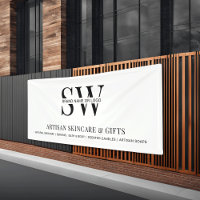 Minimalist Monogram Business Promotional Backdrop
