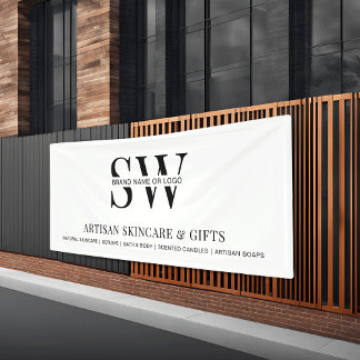 Minimalist Monogram Business Promotional Backdrop Banner
