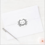 Minimalist Monogram Calligraphy Crest Wedding Classic Round Sticker<br><div class="desc">This elegant envelope seal sticker features refined calligraphy and classic typography with a delicate botanical crest monogram. Designed in a clean, minimalist style, it adds a timeless and sophisticated finishing touch to your mailing suite. Perfect for sealing envelopes, invitation sets, or favor packaging, this chic black and white sticker creates...</div>