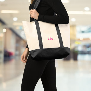 Minimalist Monogram Canvas Tote Bag