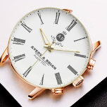 Minimalist Monogram Custom Engraved  Name  Watch<br><div class="desc">Personalized Roman Numeral Monogram Couple’s Custom Names & Initials Elevate your style with this elegant and timeless couple’s watch, featuring classic Roman numerals and a personalized monogram with names and initials. This sophisticated timepiece is a perfect gift for weddings, anniversaries, Valentine’s Day, or any special occasion. Designed for couples who...</div>