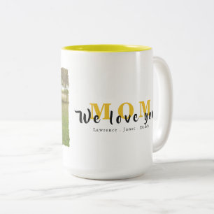 Minimalist Monogram Custom Photo Collage gift Two-Tone Coffee Mug
