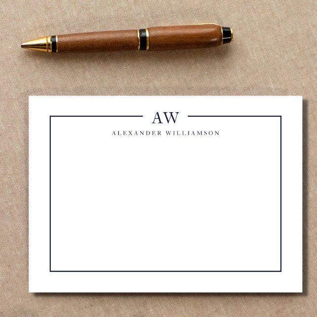Minimalist Monogram Denim Blue  Card (Creator Uploaded)