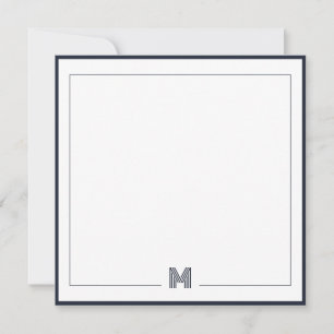 Minimalist Monogram Double Border Stationery Card