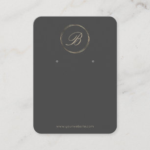 Minimalist Monogram Earring Display Business Card