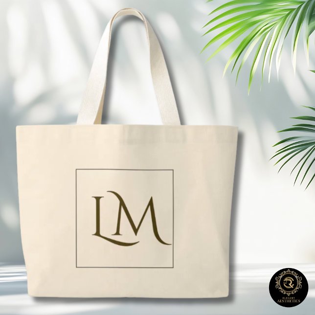 Minimalist Monogram Everyday Cotton Tote Bag (Creator Uploaded)