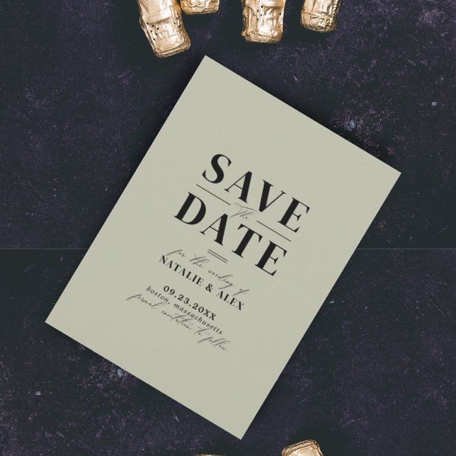 Minimalist Monogram Green Sage Website QR Code Save The Date (Creator Uploaded)
