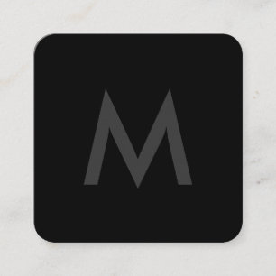 Minimalist Monogram Grey Black Square Business Card
