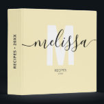 Minimalist Monogram Handwriting Name 3 Ring Binder<br><div class="desc">Minimalist binder features modern monogram with handwriting brush calligraphy.</div>