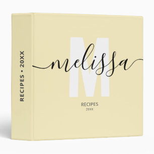 Minimalist Monogram Handwriting Name 3 Ring Binder