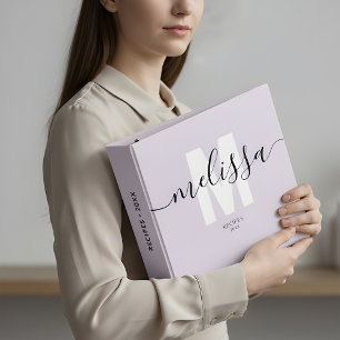 Minimalist Monogram Handwriting Name 3 Ring Binder
