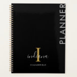 Minimalist Monogram Handwritten Script Name 2025 Planner<br><div class="desc">Minimalist Monogram Gold Grey Name Notebook you can easily customize with your initial,  name,  and last name by clicking the "Personalize" button. Completely change the background colour to create a unique notebook using your favourite colour</div>