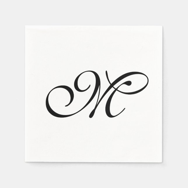 Minimalist Monogram Initial  Napkin (Front)